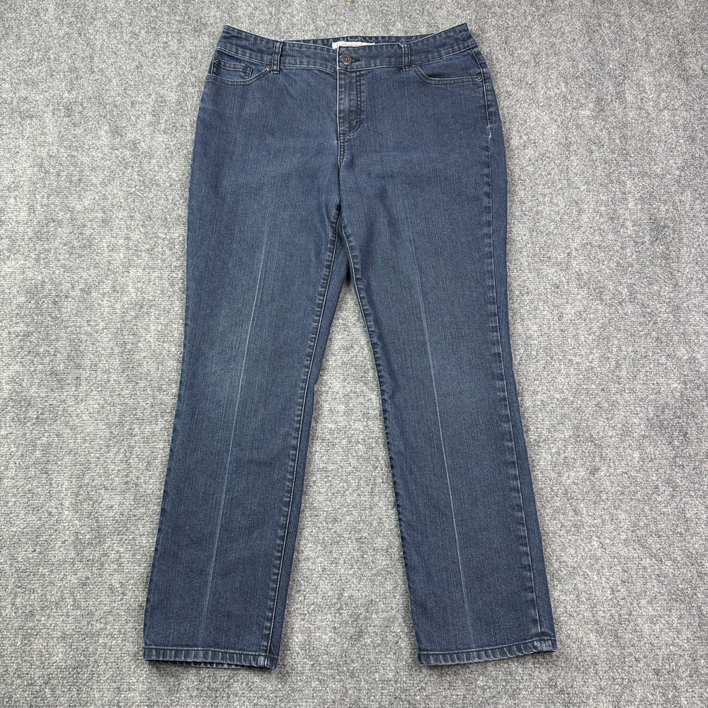 Chicos Platinum Womens Jeans Size 2 US 12 SHORT Ultimate Fit Slim Leg Stretch